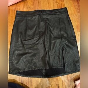 Vintage Havana Black Leather Mini Skirt